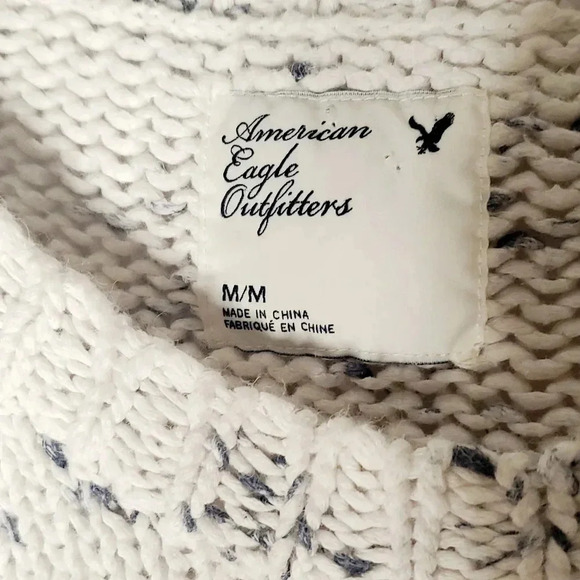 American  eagle outfitters Ramie Blend Raglan 3/4 Sleeve Ivory Sweater SzM - Picture 4 of 8